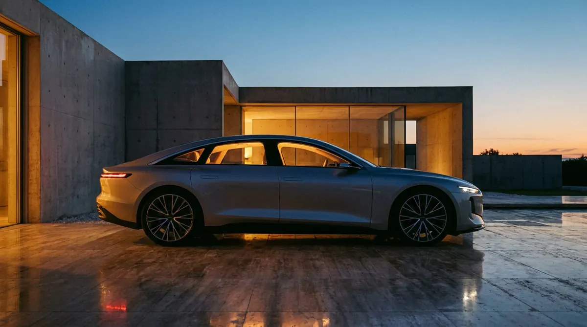 Tesla Model S parked, editorial photograph